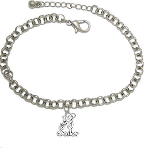 Navy, I Love My Sailor, Adjustable Bracelet Hypoallergenic, Safe-Nickel, Lead, Cadmium Free