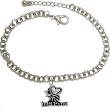 Marine I Love My Marine, Crystal Heart, Adjustable Bracelet, Hypoallergenic, Safe-Nickel, Lead, Free
