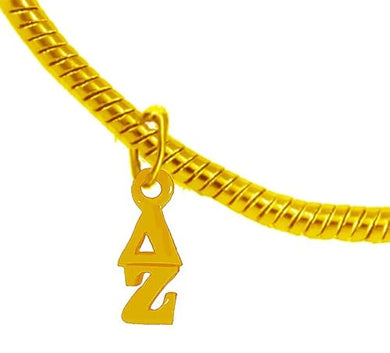 Delta Zeta 14KT Goldtone Adjustable Snake Chain Fashion Bracelet. With A 2 Inch Extension Attached. What A Great Gift For Yourself, A Friend, Or Family Member. Hypoallergenic-Safe, No Nickel, No Lead,