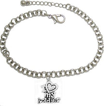 Army, I Love My Soldier, Adjustable Chain Bracelet Hypoallergenic, Safe-Nickel, Lead, Cadmium Free