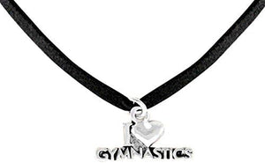 I Love Gymnastics Necklace, Adjustable, Hypoallergenic, Nickel, Lead & Cadmium Free!