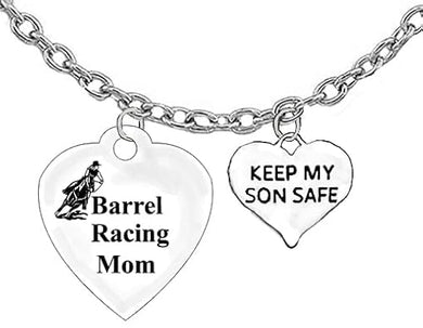 Barrel Racing Mom, Keep My Son Safe, Adjustable Chain Necklace. What A Wonderful Gift For Yourself, Or Someone Special. Gift Ready, Comes In A Black Velvet Bag, Hypoallergenic