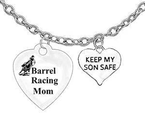 Barrel Racing Mom, Keep My Son Safe, Adjustable Chain Necklace. What A Wonderful Gift For Yourself, Or Someone Special. Gift Ready, Comes In A Black Velvet Bag, Hypoallergenic