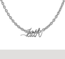 Faith Jewelry, Faith, Adjustable Chain Necklace, Outstanding Visable Statement, High Polished Silvertone, What A Wonderful Gift For Yourself, Or Someone Special, Gift Ready Comes In Black Velvet Bag