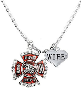 Firefighter, Wife Adjustable Necklace, Hypoallergenic, Safe-Nickel, Lead, Cadmium Free