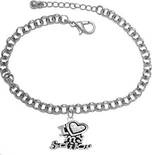 Navy, I Love My Sailor, Crystal Heart, Bracelet, Hypoallergenic, Safe-Nickel, Lead, Free
