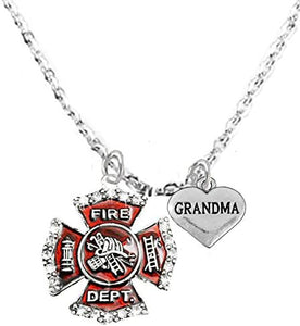 Firefighter, Grandma Adjustable Necklace, Hypoallergenic, Safe-Nickel, Lead, Cadmium Free