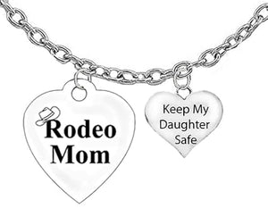 Rodeo Mom, Keep My Daughter Safe, Adjustable Chain Necklace. What A Wonderful Gift For Yourself, Or Someone Special. Gift Ready, Comes In A Black Velvet Bag, Hypoallergenic