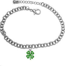 4-H Club Adjustable Rollo Chain Charm Bracelet, What A Great Gift For Yourself Or Someone Special. Gift Ready Comes In A Black Velvet Bag. Hypoallergenic-Safe, No Nickel, Lead, Or Cadmium In The Metal. Handmade In The USA By Veterans.