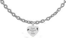 Army Soldier, Proud Girlfriend Of A Soldier, On A Adjustable Silvertone Cable Chain Necklace, What A Great Gift For Yourself, Or A Friend.Hypoallergenic-Safe, No Nickel, Lead Or Cadmium In The Metal.