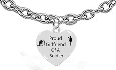 Army Soldier, Proud Girlfriend Of A Soldier, On A Genuine Solid Sterling Silver Cable Chain Necklace, What A Great Gift For Yourself, Or A Friend.Gift Ready...Comes In A Black Velvet Bag