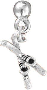 Snow Skis Hypoallergenic Earring, Safe-Nickel, Lead & Cadmium Free!