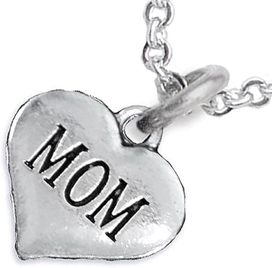Mom Charm Necklace, Hypoallergenic, Will NOT Irritate Anyone with Sensitive Skin, Safe, Nickel, Lead & Cadmium Free.