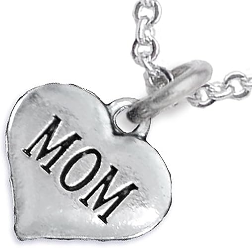 Mom Charm Necklace, Hypoallergenic, Will NOT Irritate Anyone with Sensitive Skin, Safe, Nickel, Lead & Cadmium Free.