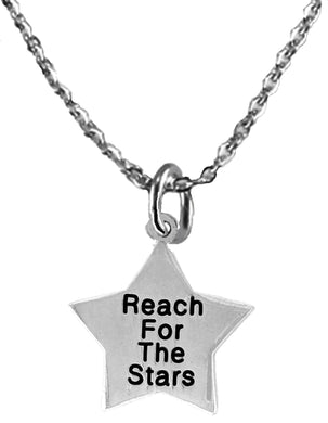 Reach For The Stars, Award, Sterling Silver .0925 18 Inch Cable Chain Necklace, Nickel, Lead, And Cadmium Free Charm-Hypoallergenic