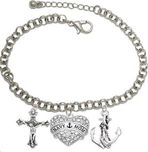 Navy Mom, Adjustable Bracelet, Hypoallergenic, Safe-Nickel, Lead, Cadmium Free