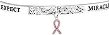 Expect Miracles, Breast Cancer, The Original Hypoallergenic, Safe-Nickel, Lead, Cadmium Free, Adjustable Stretch Bracelet