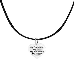 Message Jewelry, My Daughter, My Joy, My Sunshine, My Heart, Adjustable Necklace, Hypoallergenic, Safe-Nickel, Lead, Free