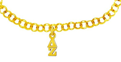 Delta Zeta Sorority Charm Bracelet,On A Adjustable Rolo Chain. It Will Fit Everyone. What A Great Gift For Yourself, A Sorority Sister Or A Big/Little Sister.Hypoallergenic,Authorized Licensed Jewelry