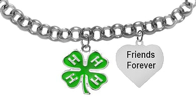 4H, Friends Forever Adjustable Charm Bracelet. Will Fit Everyone. What A Wonderful Gift For Yourself Or Someone Special, Gift Ready Comes In A Black Velvet Bag. Hand Made In America By U.S. Veterans