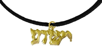 Messianic, Christian, Jewish Yeshua In 14Kt Goldtone (Named By An Angel From God) On A Adjustable 7.5 To 19.5 Inches Genuine Black Suede Bracelet, Hypoallergenic-Safe, No Nickel, Lead, or Cadmium, Large, Silver, Carnelian