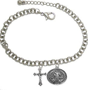 Saint Benedict Bracelet Prayer, Protect Me from Harm, from Evil, from The Devil. Nickle, Lead Cadmium Free