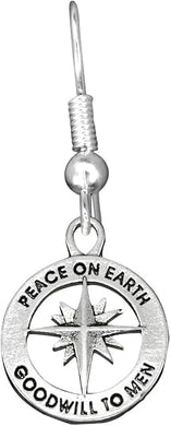 Christmas, Exclusive, Peace On Earth, Good Will... Hypoallergenic Earrings, Safe-Nickel, Lead, Cadmium Free