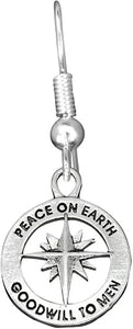 Christmas, Exclusive, Peace On Earth, Good Will... Hypoallergenic Earrings, Safe-Nickel, Lead, Cadmium Free