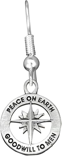 Christmas, Exclusive, Peace On Earth, Good Will... Hypoallergenic Earrings, Safe-Nickel, Lead, Cadmium Free