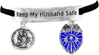 Policeman Keep My Husband Safe Policeman's Wife Hypoallergenic Adjustable Bracelet Nickle, Lead Free