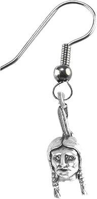 Indian, Indian Brave, American Indian Earring, Nickel, Lead, And Cadmium Free-Hypoallergenic