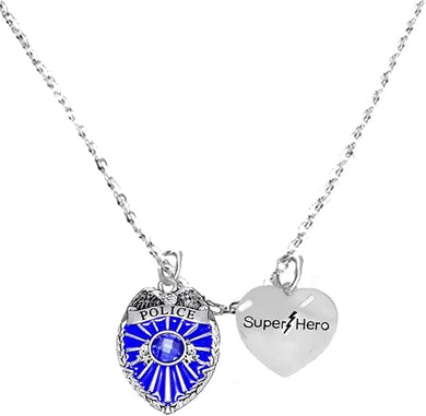 I Love My Policeman, He Is A, Super Hero, Adjustable Necklace, Hypoallergenic, Safe-No Nickel, Lead,or Cadmimum
