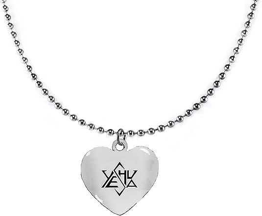 Messianic, Beautiful Yeshua In A Stylized Star Of David, Yeshua (Jesus in Hebrew) On A Beautiful Heart Suspended On A Ball Chain Necklace,Hypoallergenic-Safe, No Nickel, Lead, Or Cadmium ©2022