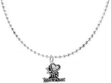 Marine I Love My Marine, Crystal Heart, Adjustable Necklace, Hypoallergenic, Safe-Nickel, Lead, Free