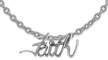 Faith Jewelry, Faith, Adjustable Chain Necklace, Outstanding Visable Statement, High Polished Silvertone, What A Wonderful Gift For Yourself, Or Someone Special, Gift Ready Comes In Black Velvet Bag