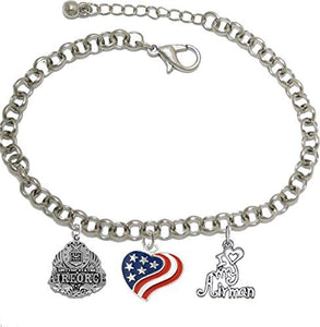 Air Force I Love My Airman, Adjustable, Hypoallergenic, Will NOT Irritate Anyone with Sensitive Skin. Safe- Nickel, Lead, Cadmium Free