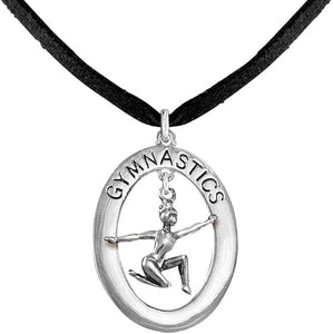 Gymnast On Floor Posed Necklace, Adjustable, Hypoallergenic, Nickel, Lead & Cadmium Free!