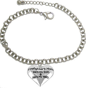 Firefighter, My Son is My Hero Adjustable Bracelet, Hypoallergenic, Safe-Nickel, Lead, Cadmium Free