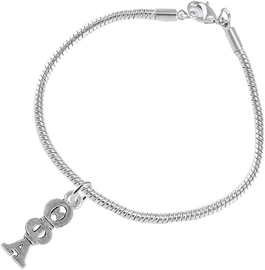 Theta Phi Alpha, Authorized Sorority Jewelry Manufacturer, Adjustable Snake Chain Bracelet, Hypoallergenic, Safe-No Nickel, No Lead, And No Poisonous Cadmium