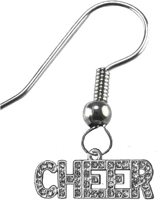 Genuine Crystal Cheer On A Sterling Silver Solid .925 Sterling,Not Plated Or Coated.Fishhook Earring, Hyperallergenic Safe-Nickel,Lead, Cadmium Free