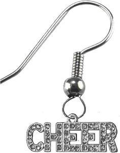 Genuine Crystal Cheer On A Sterling Silver Solid .925 Sterling,Not Plated Or Coated.Fishhook Earring, Hyperallergenic Safe-Nickel,Lead, Cadmium Free