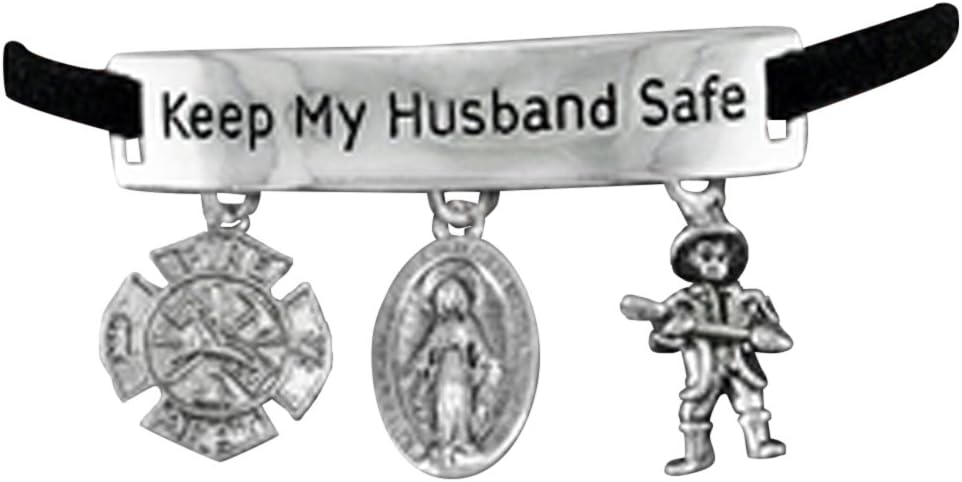 Firefighter's Keep My Husband Safe Adjustable Hypoallergenic Safe-Nickel, Lead & Cadmium Free!