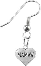 Mamaw Heart Charm Fishhook Earring Hypoallergenic, Safe-Nickel, Lead & Cadmium Free!