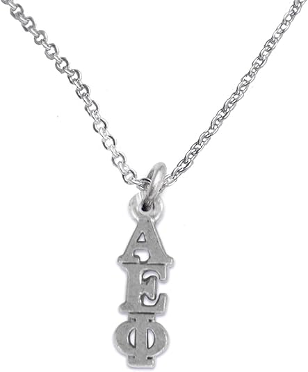 Alpha Epsilon Phi, Sterling SILVER18 Inch Necklace Chain, Solid .925 Sterling, Not Plated Or Coated, Hypoallergenic-Safe Nickel, Lead, Cadmium Free Charm