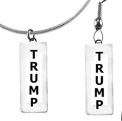 Trump, Special, Trump Set, Fishhook Earrings And Adjustable Snake Chain Necklace. What A Great Gift For Yourself, Or A Friend, Or A Family Member, Or As A Donor Gift. Hypoallergenic-Safe