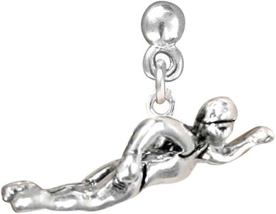 Swimmer Charm Post Earring Hypoallergenic, Adjustable Safe-Nickel, Lead & Cadmium Free!