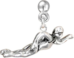 Swimmer Charm Post Earring Hypoallergenic, Adjustable Safe-Nickel, Lead & Cadmium Free!