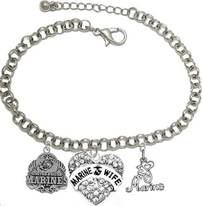 Marine Wife Bracelet, Hypoallergenic, Will NOT Irritate Anyone with Sensitive Skin. Safe- Nickel, Lead and Cadmium Free