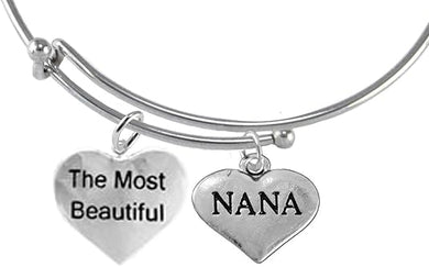 The Most Beautiful Nana, Adjustable, Hypoallergenic, Safe-Nickel, Lead, Cadmium Free