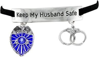 Policeman Keep My Husband Safe Policeman's Wife Hypoallergenic Adjustable Bracelet. Nickle, Lead Free